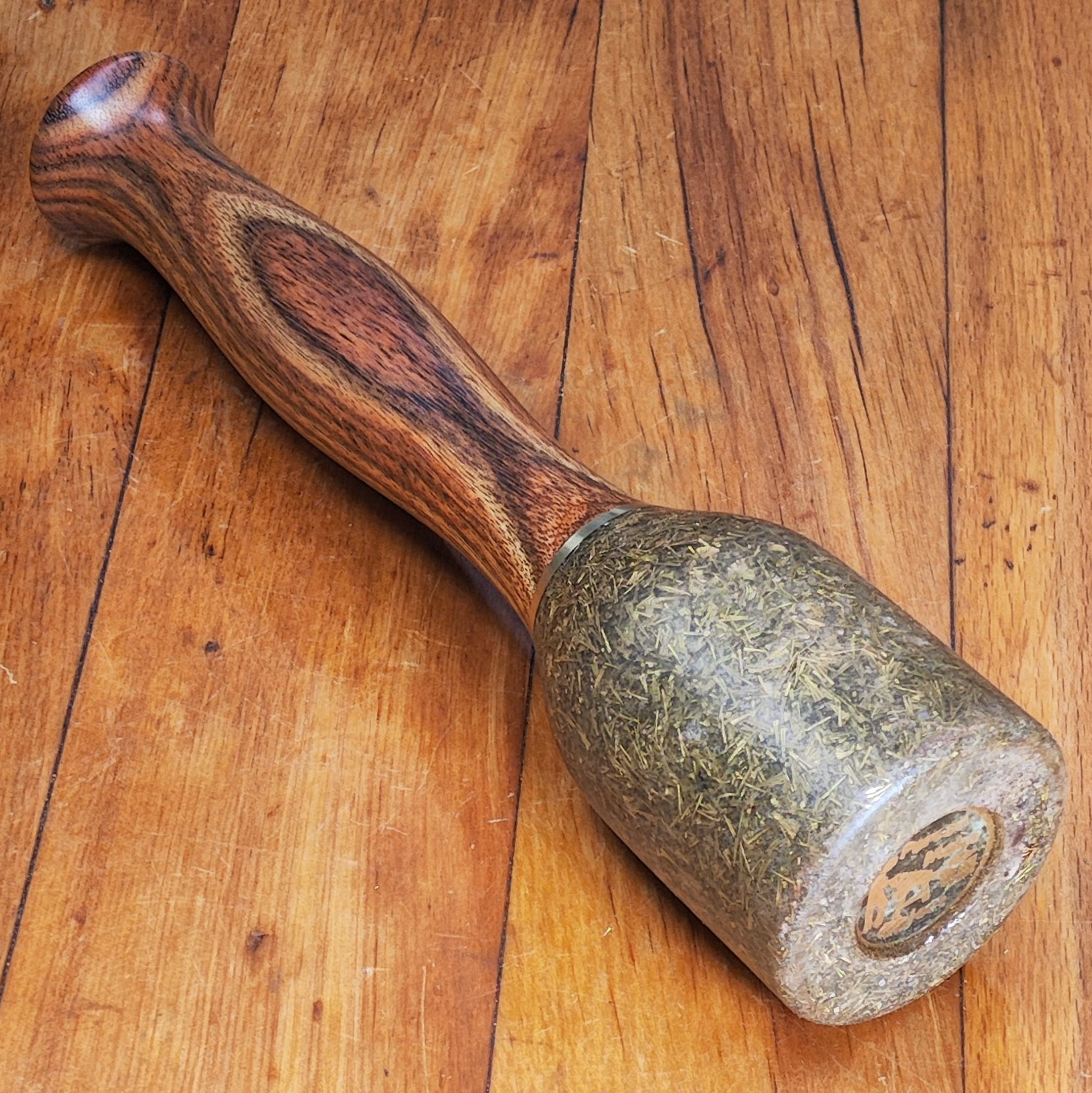 Woodworking Mallet cast Urethane and Brass composite head with Caribbean Rosewood (aka Chechen) hardwood handle
